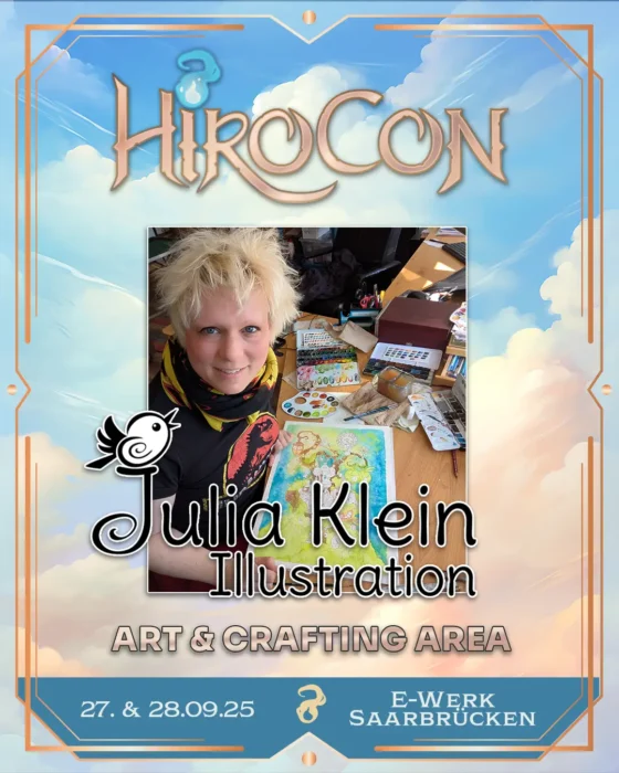 Julia Klein Illustration auf der HiroCon in der Art & Crafting Area - Zeichnerin mit Aquarellwerk