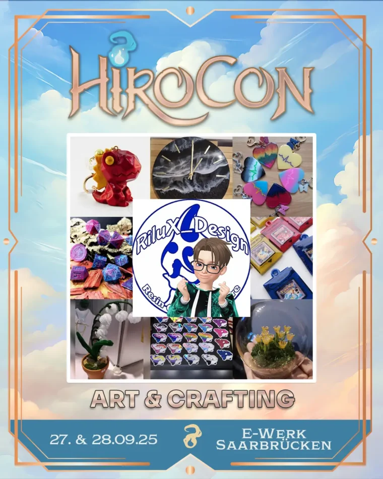 Rilux Design auf der HiroCon in der Art & Crafting Area - einige Resin Arbeiten von der Künstlerin
