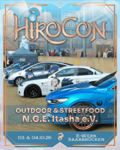 Announcement-Grafik: N.G.E. Itasha e.V. auf der HiroCon 2026