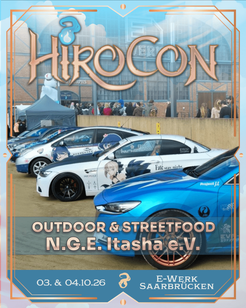 Announcement-Grafik: N.G.E. Itasha e.V. auf der HiroCon 2026