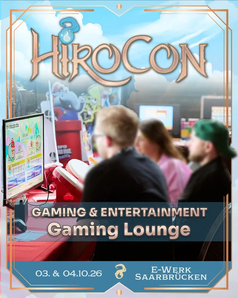 Ankündigungsgrafik Gaming Area mit Just Dance, Taiko, Mario Kart auf der HiroCon 2026