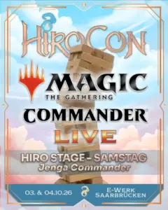 Ankündigungsgrafik Jenga Commander auf der HiroCon 2026