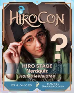 Ankündigungsgrafik Nerdquiz auf der HiroCon 2026