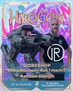 Ankündigungsgrafik Silikonformen- Aus 1 mach 2 auf der HiroCon 2026