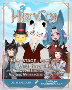Ankündigungsgrafik Vtubing Talk auf der HiroCon 2026