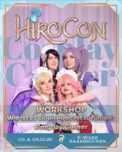 Ankündigungsgrafik Wie ist es einen Podcast zu führen? auf der HiroCon 2026